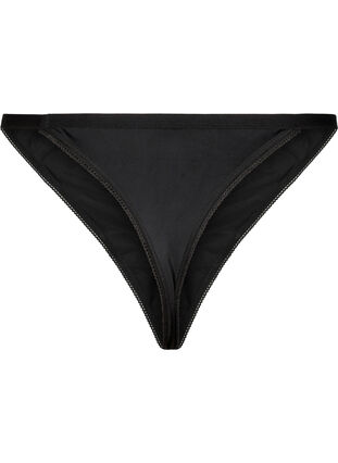 Zizzi Mircovezel G-string met elastische tailleband, Black, Packshot image number 1