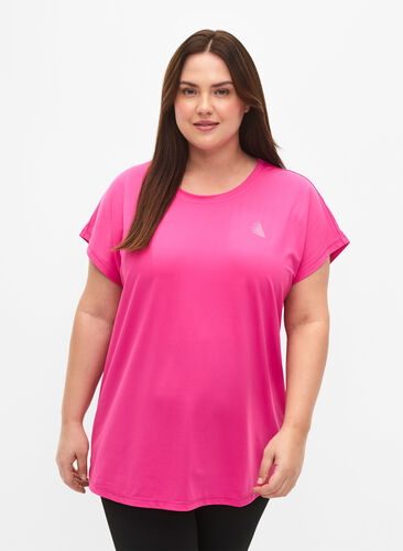 Zizzi Sport T-shirt met korte mouwen, Raspberry Rose, Model image number 0