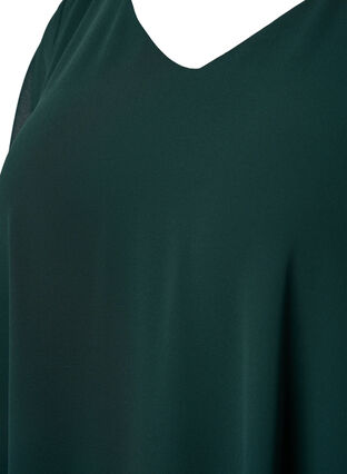 Zizzi V-hals blouse met korte mouw, Scarab, Packshot image number 2