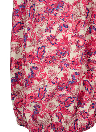 Zizzi Bedrukte katoenen jurk met korte mouw, Raspberry Sorbet, Packshot image number 3