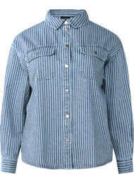 Gestreept denim overhemd met borstzakken, Light B.Denim Stripe