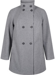 Korte trenchcoat met A-lijn, Light Grey Melange