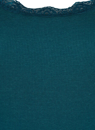 Zizzi Top met kant, Deep Teal, Packshot image number 2