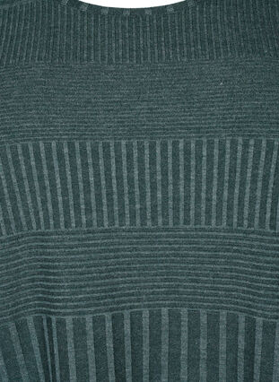 Zizzi Blouse met driekwartmouwen en een gestreept patroon, Scarab Melange, Packshot image number 2