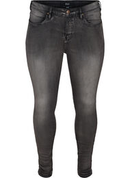 Super slim Amy jeans met hoge taille, Dark Grey Denim, Packshot