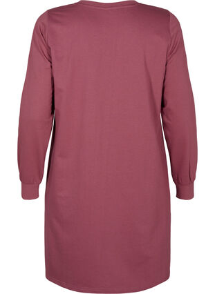 Zizzi Korte sweat jurk met kanten detail, Rose Brown, Packshot image number 1