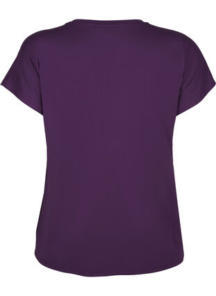 Zizzi Effen gekleurd T-shirt voor sporten, Purple Pennant, Packshot image number 1