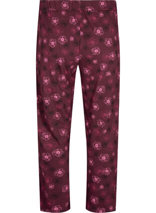 Zizzi Kleren pyjama broek met print, Fig Flower AOP, Packshot image number 1