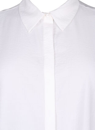 Zizzi Lang shirt van viscose met korte mouwen, Bright White, Packshot image number 2