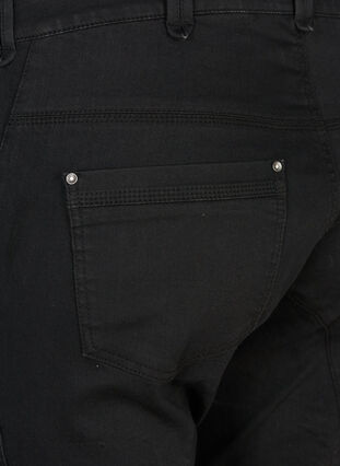 Zizzi Slim fit capri jeans met zakken, Black, Packshot image number 3