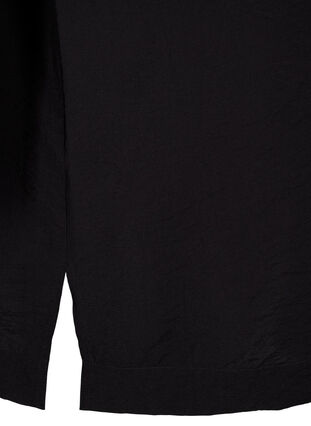 Zizzi Lang shirt van viscose met korte mouwen, Black, Packshot image number 3