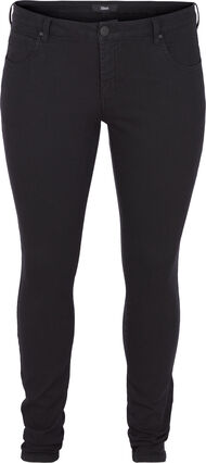 Zizzi super slim fit Amy jeans met hoge taille, Black, Packshot image number 0