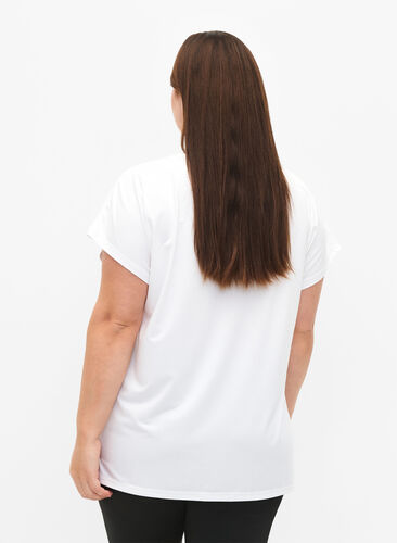 Zizzi Sport T-shirt met korte mouwen, Bright White, Model image number 1