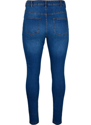 Zizzi Slim fit jeans met slijtagedetails, Blue Denim, Packshot image number 1