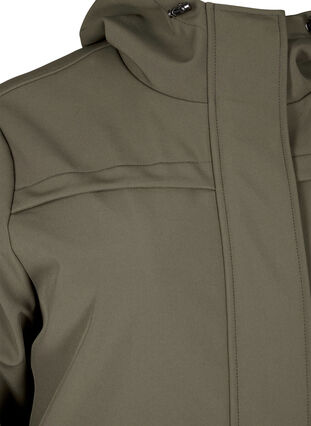 Zizzi Waterafstotende softshell jas met gewatteerde voering, Tarmac, Packshot image number 2