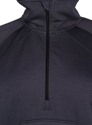 Zizzi Sportief sweatshirt met hoge hals en ritssluiting, Asphalt, Packshot image number 2