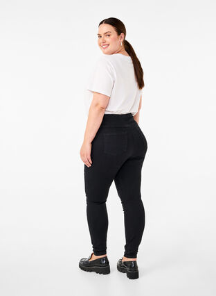 Zizzi Stretchy jeggings met hoge taille, Black, Model image number 1