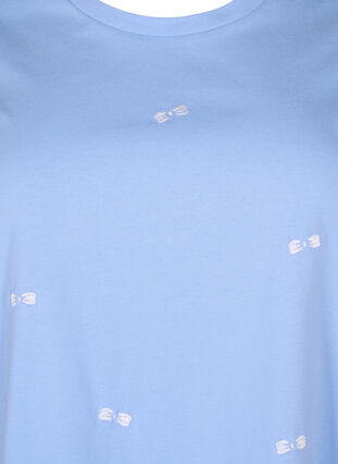 Zizzi T-shirt van biologisch katoen met strikjes, Serenity W. Bow Emb., Packshot image number 2