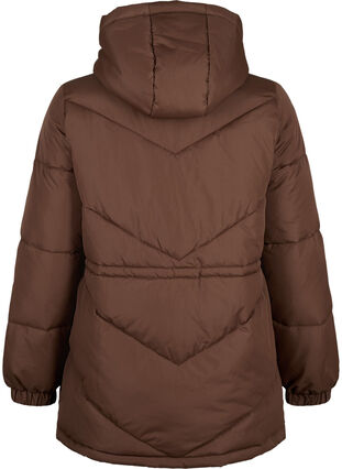 Zizzi Puffer winterjas met capuchon, Potting Soil, Packshot image number 1