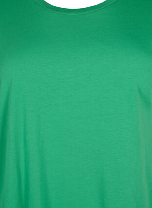 Zizzi T-shirt met korte mouwen van katoenmix, Kelly Green, Packshot image number 2