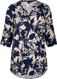 Tuniek met print en 3/4 mouwen, Navy Blazer AOP