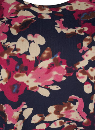 Zizzi Gebloemde blouse met lange mouwen, Ev. Blue Rose Fl.AOP, Packshot image number 2