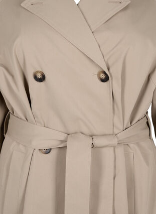 Zizzi Klassieke lange trenchcoat met riem, Chinchilla, Packshot image number 2