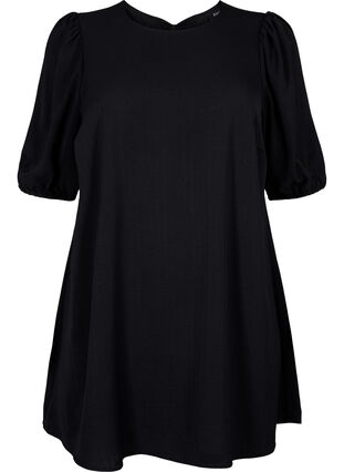 Zizzi Korte jurk met strik op de rug, Black, Packshot image number 0