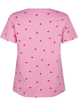 Zizzi T-shirt van biologisch katoen met citroenen, Rose Bl. Lips Emb. , Packshot image number 1