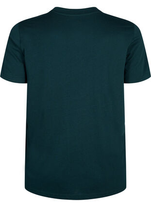 Zizzi Basic katoenen T-shirt met ronde hals, Scarab, Packshot image number 1