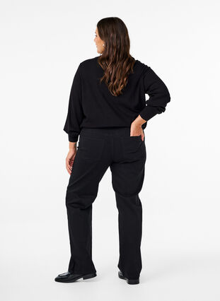 Zizzi  Gemma-jeans met hoge taille en rechte pasvorm, Black, Model image number 1