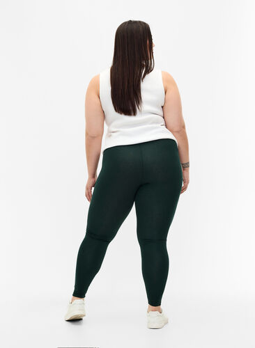 Zizzi Basic legging in viscose, Scarab, Model image number 1