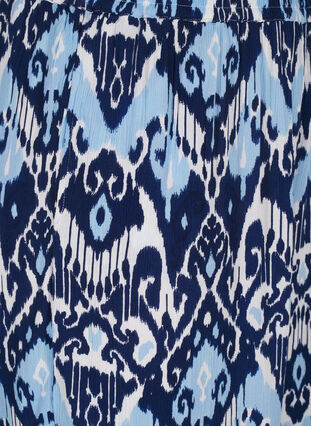 Zizzi Viscose culotte broek met print, Blue Ethnic AOP, Packshot image number 2