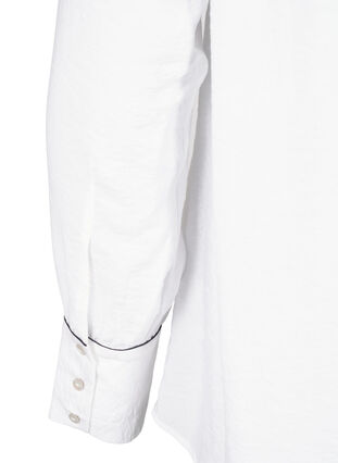 Zizzi Overhemdblouse van viscose met lange mouwen en ruches, Bright White, Packshot image number 3