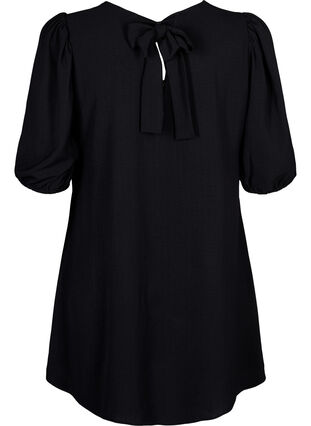 Zizzi Korte jurk met strik op de rug, Black, Packshot image number 1