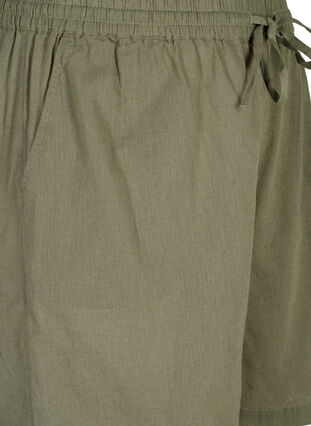 Zizzi Losse korte broek van katoenmix met linnen, Deep Lichen Green, Packshot image number 2