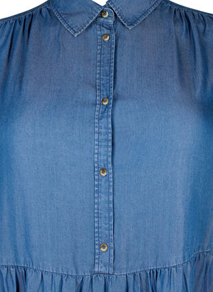 Zizzi Denim jurk van TENCEL™ Lyocell met 3/4 mouwen, Blue Denim, Packshot image number 2