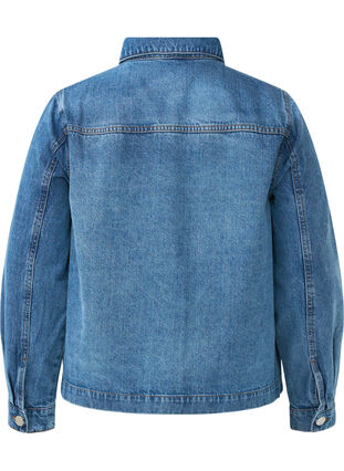 Zizzi Denim overhemdjasje met zakken, Blue Denim, Packshot image number 1