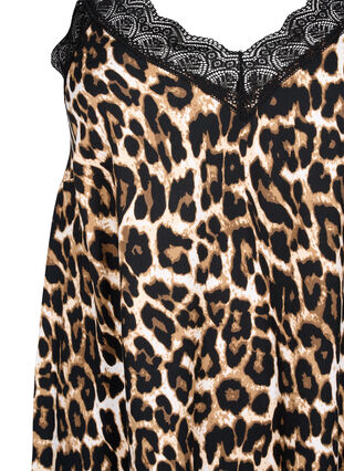 Zizzi Spaghetti-jurk van viscose met kant, Leopard, Packshot image number 2