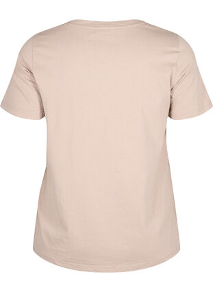 Zizzi T-shirt met motief, S. Mink w. Text, Packshot image number 1