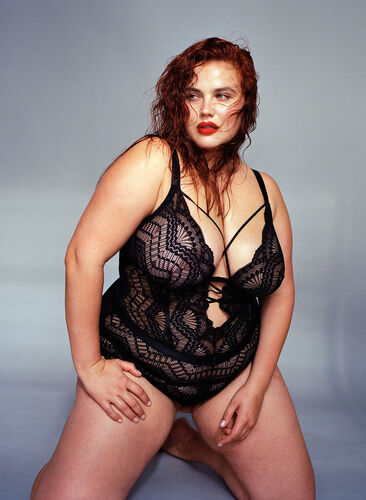 Zizzi Kanten bodystocking met touwtjes, Black, Image image number 0