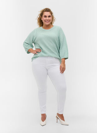 Zizzi Super slim Amy jeans met hoge taille, White, Model image number 3