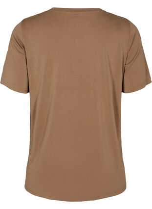 Zizzi T-shirt van Tencel ™ Modal met ronde hals, Coca Mocha, Packshot image number 1