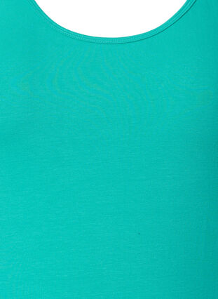 Zizzi Effen gekleurd basic top in katoen, Aqua Green, Packshot image number 2
