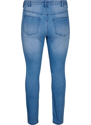 Zizzi Amy jeans met super slim fit en ripped details, Blue denim, Packshot image number 1