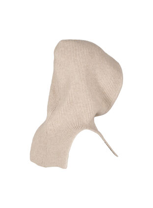 Zizzi Gebreide balaclava met trekkoordjes, Silver Mink, Packshot image number 3