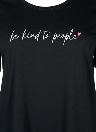 Zizzi FLASH - T-shirt met motief, Black Be Kind, Packshot image number 2