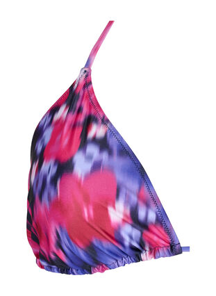 Zizzi Driehoekige bikinitop met print, Pink Flower AOP, Packshot image number 2
