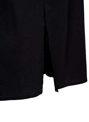 Zizzi Lang shirt van katoenmix met linnen, Black, Packshot image number 3