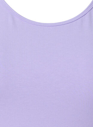 Zizzi Effen gekleurd basic top in katoen, Lavender, Packshot image number 2